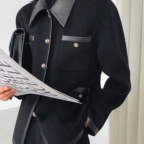 Load image into Gallery viewer, Autumn Casual Jackets for Women 2025 New Loose Lapel Buttoned Split-joint with Pocket Coat Winter Clothes for Woman
