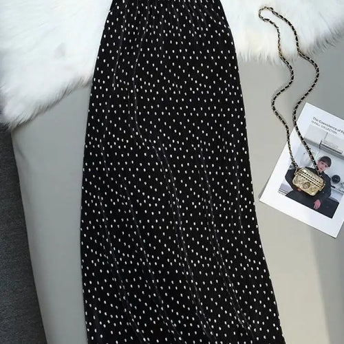 Load image into Gallery viewer, Women Summer Dot Wrapped Skirts Beach Holiday Clothes High Waist Casual Summer Elastic Waist Midi Skirt Female Sexy Korean Trend
