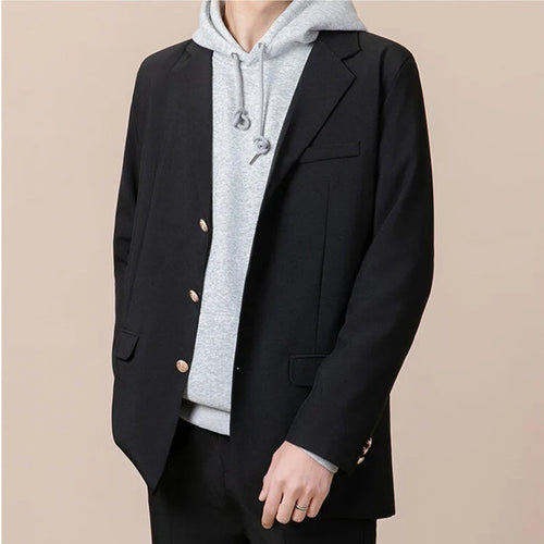 Load image into Gallery viewer, Men Suit Jacket Spring Autumn Loose Business Casual Singel-Breasted Handsome Stylish Pocket New Fashion Tide 9W1206
