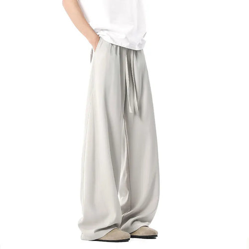 Load image into Gallery viewer, Men's Suit Pants New Korean Stylish Solid Color Loose Male Trousers Straight Leg Elastic Waist Menwear Spring 9W1524
