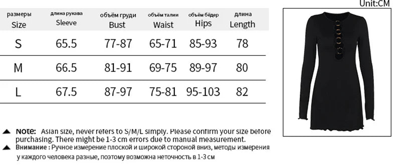 Hollow Out Long Sleeve Sexy Mini Dress For Women Robe Autumn New Black O Neck Club Party Sexy Dress Elegant Clubwear