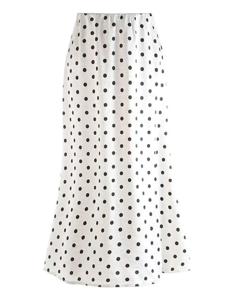 High Elastic Waist Dot Shiny Satin Body-Hugging Fishtail Half-body Skirt Women Fashion Tide New Spring Autumn 2025 1DJ0004
