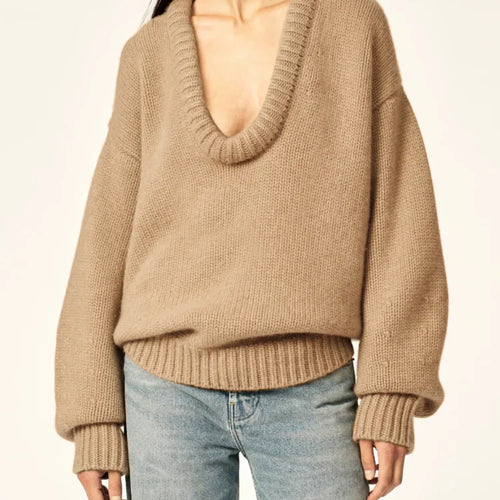 Load image into Gallery viewer, Long Sleeve Loose Knit Sweater Women Winter O Neck Pullovers Casual Warm Knitted Sweaters Tops Femme Knit Pullover Tops
