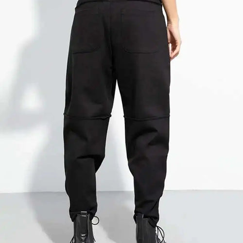 Load image into Gallery viewer, High Elastic Waist Black Big Pocket Long Casual Harem Pants New Trousers Women Fashion Tide Spring Autumn 2025 1DH5065
