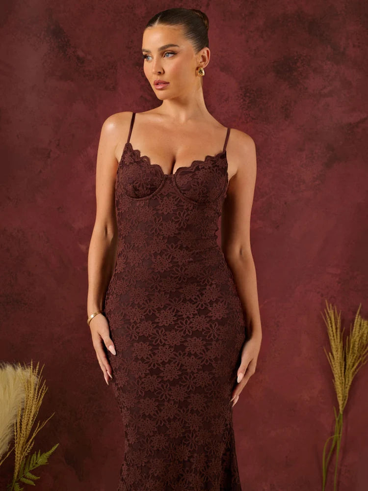 Spaghetti Strap Backless Sexy Maxi Dress For Women Gown Elegant Sleeveless Evening Club Party Bodycon Dress Clubwear