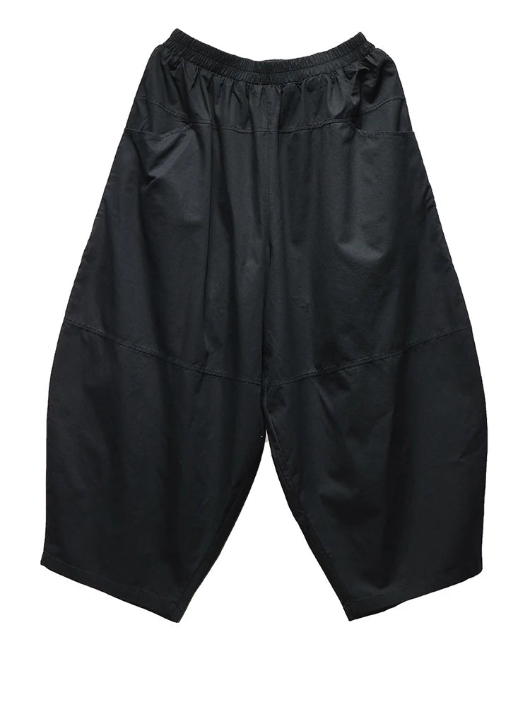 High Elastic Waist Black Brief Pocket Casual Harem Pants New Trousers Women Fashion Tide Spring Autumn 20251DJ1385