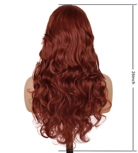Synthetic Long Red Wigs for Women Cosplay Long Hair Wig Carnival Party Halloween Costume Wigs Female Fox Red Hair Wavy