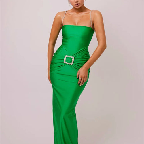 Load image into Gallery viewer, Glitter Spaghetti Strap Sexy Maxi Dress For Women Fashion Sleeveless Backless Bodycon Club Party Long Dress Elegant
