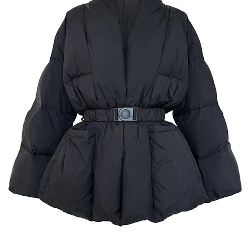 Load image into Gallery viewer, Brown Belted Big Size Keep Warm Cotton-padded Coat Long Sleeve Women Parkas Fashion Tide New Autumn Winter 2025 2Z2885
