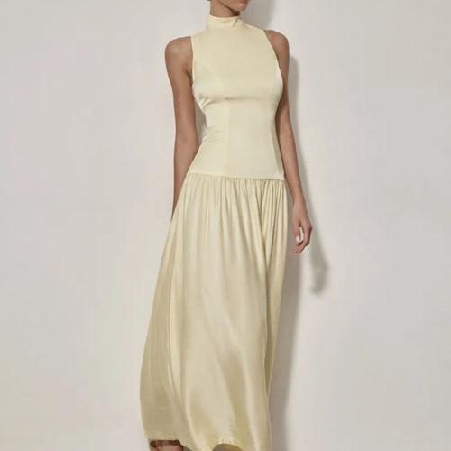 Load image into Gallery viewer, Elegant Sleeveless Tight  Backless Dress Women Slim Pleated Female Vestidos Summer New 2024 Party Vacation Evening Dress
