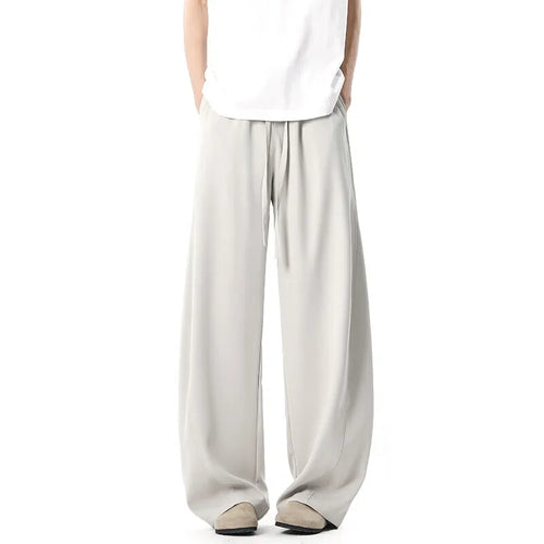 Load image into Gallery viewer, Men's Suit Pants New Korean Stylish Solid Color Loose Male Trousers Straight Leg Elastic Waist Menwear Spring 9W1524
