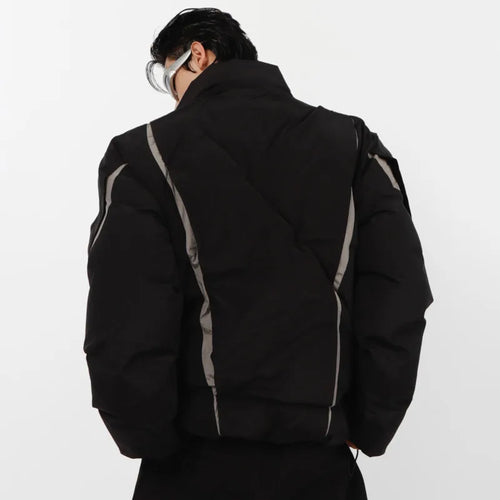 Load image into Gallery viewer, Niche Design Men Cotton Jacket Stand Collar Thickened Parka Color Matching 2024 Winter Casual Male Tops Fashion 9A6215
