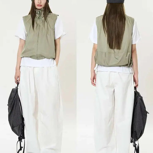 Load image into Gallery viewer, High Waist Brown 100% Cotton Pleated Long Wide Leg Pants New Trousers Women Fashion Tide Spring Autumn 2025 1DH9984
