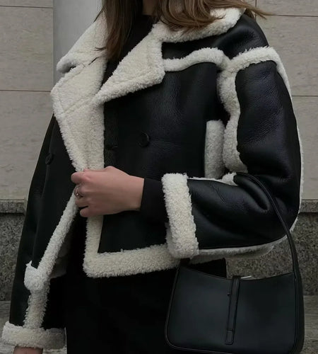 Women's Wear 2024 Autumn/Winter New Product Blended Long Sleeve Collar Warm Coat Cotton Jacket 2024