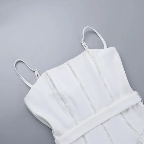 Load image into Gallery viewer, Elegant White Sundress Spaghetti Strap Backless Midi Dress For Women Fashion Sleeveless A-line Loose Long Dress New
