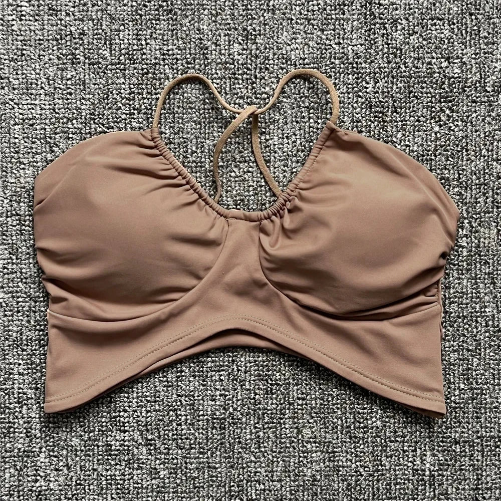 Pad Spandex Nylon Sport Bras Women Sports Bra Gym Gym Fitness Push Up Tank Top Women Cross Yoga Ballet Dance Underwear