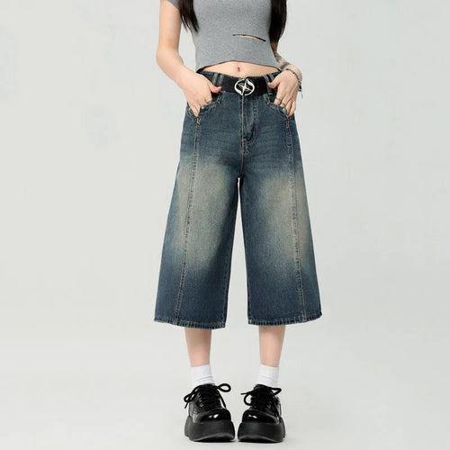 Load image into Gallery viewer, Men&#39;s High Street New American Style Casual Washed Cropped Male Denim Shorts Straight Leg Gradient Color Summer 9W1724
