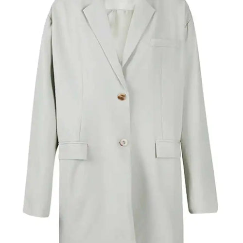 Load image into Gallery viewer, Women Beige Brief Long Big Size Elegant Blazer New Lapel Long Sleeve Jacket Fashion Tide Spring Autumn 2025 1LD1941
