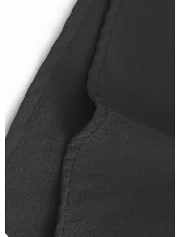 Women Black Irregular Spliced Big Size Casual Dress New Round Neck Short Sleeve Fashion Tide Spring Summer 2025 1DJ1188