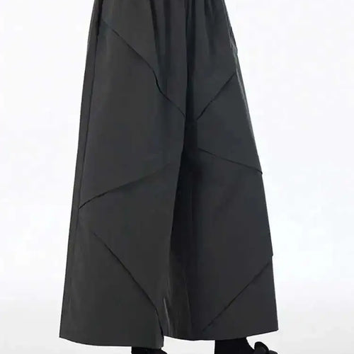 Load image into Gallery viewer, High Elastic Waist Gray Spliced Pocket Long Wide Leg Pants New Trousers Women Fashion Tide Spring Autumn 2025 1DH6603
