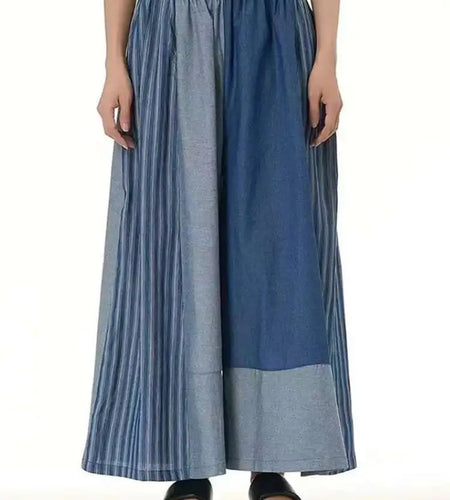 High Waist Blue Striped Denim Long Casual Wide Leg Jeans New Women Trousers Fashion Tide Spring Autumn 2025 1DJ0273