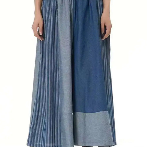 Load image into Gallery viewer, High Waist Blue Striped Denim Long Casual Wide Leg Jeans New Women Trousers Fashion Tide Spring Autumn 2025 1DJ0273
