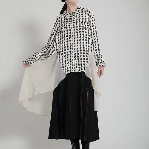 Load image into Gallery viewer, Women White Printed Back Long Big Size Blouse New Lapel Long Sleeve Loose Fit Shirt Fashion Spring Autumn 2025 1DF8957
