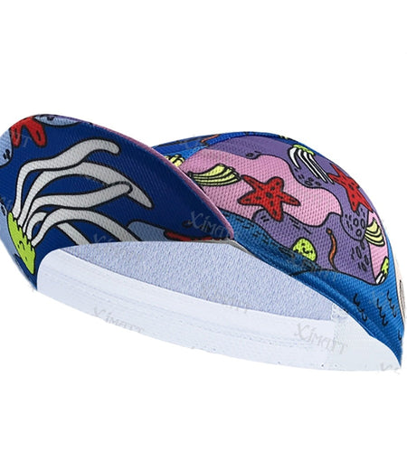 Summer Thin Polyester Colorful Underwater World Print Cycling Cap Essential Equipment Hat For Outdoor Bicycle Sport