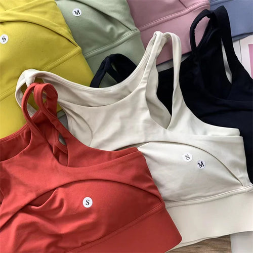 Load image into Gallery viewer, Pad Hollow Out Gym Sexiest For Women Impact Yoga Bra Sport Top Women Tight Elastic Breathable Fitness Crop Top Gym Active Wear
