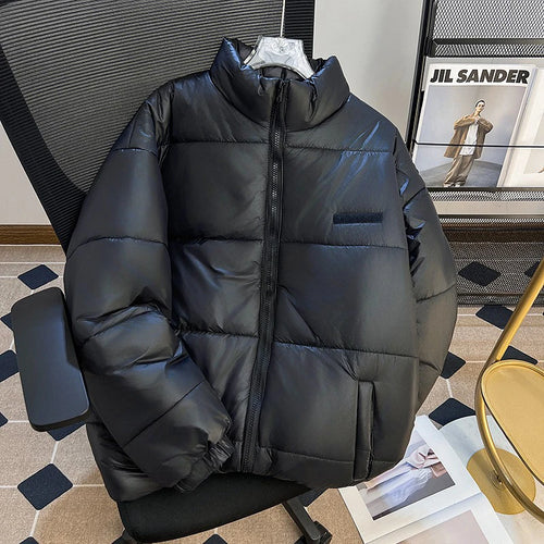 Load image into Gallery viewer, American Style Men&#39;s Thick Cotton Jackets Standing Collar Casual Solid Color Winter Versatile Male Padded Coats 9C9275
