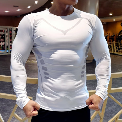 Load image into Gallery viewer, Mens Sport Compression Shirt Gym Tight Sweatshirt Running Top for Fitness T-shirt Bodybuilding Clothes Jogging Rashguard Dry Fit
