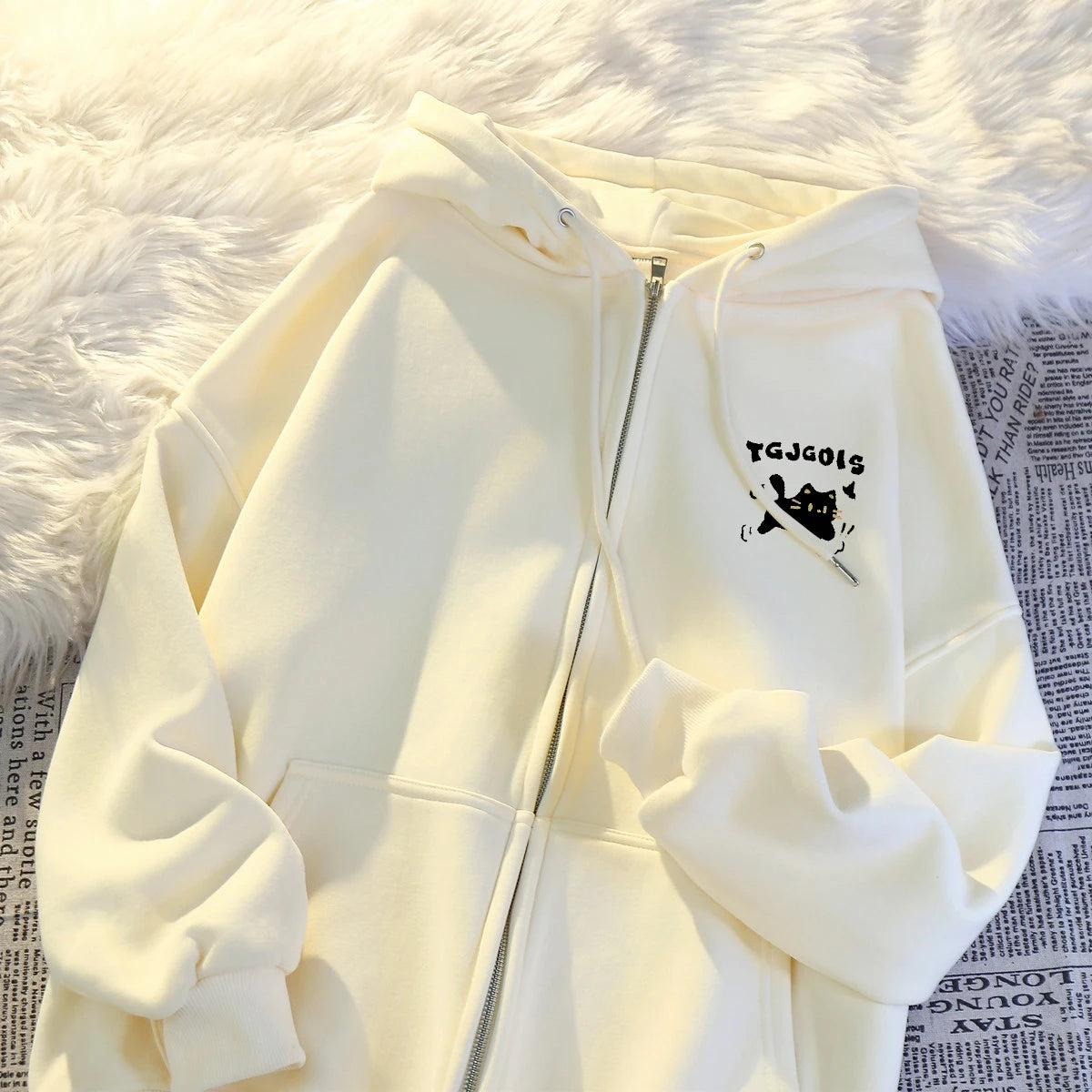 Hooded Sweatshirts for Women 2024 Ropa Mujer Thicked Oversized Jackets Y2k Tops Casual Fashion Anime Zipper Hoodies Coats 49C858