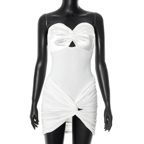 Load image into Gallery viewer, Sexy 2 Pieces Sets For Women Off-shoulder Strapless Hollow Out Bodysuit And Hot Skirt Two Pieces Sets Sexy Suit
