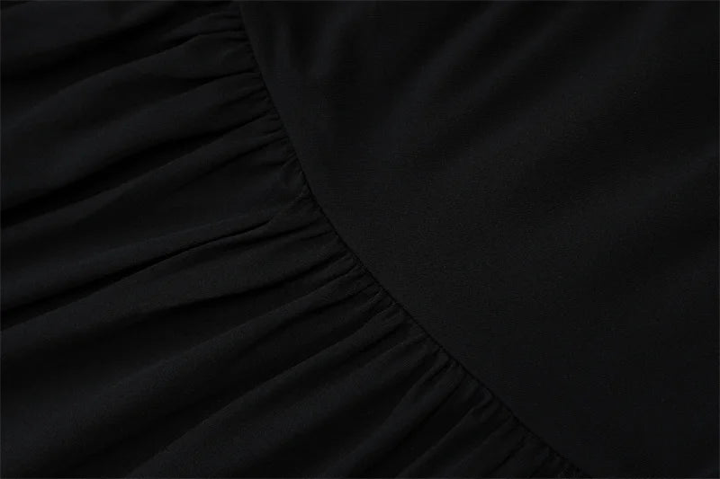 Incline Shoulder Backless Sexy Maxi Dress Women Summer New Fashion Sleeveless Pleated Ruched Club Party Long Dress