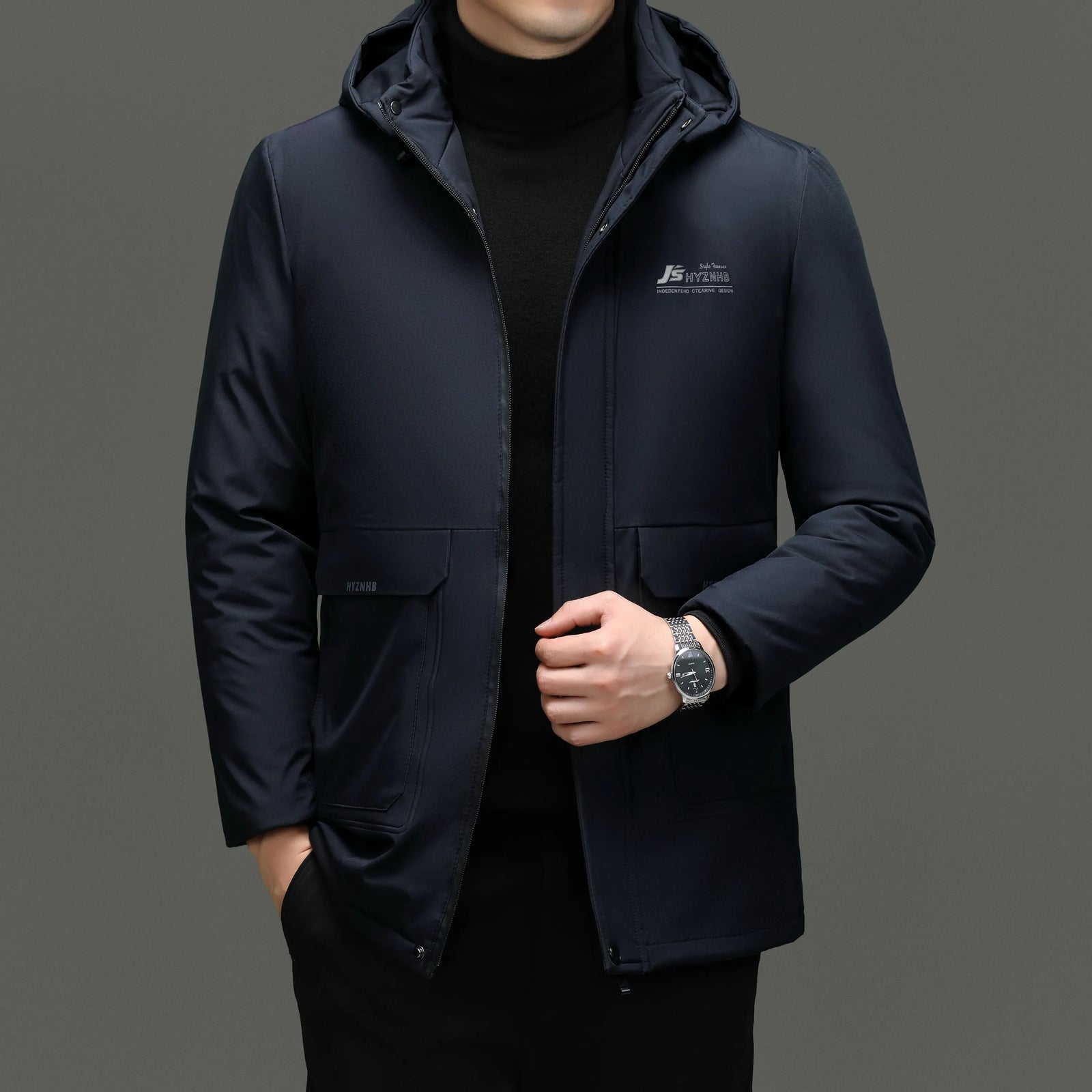 Winter Warm Hooded Long Parka Men New Warm Autumn Thick Waterproof