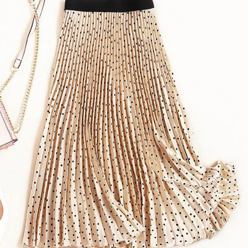 Load image into Gallery viewer, Pleated Skirts Women Spring Autumn Skirt High Waist Print Midi Skirts Womens Velvet Skirt Maxi Long Skirts Femme Faldas Mujer
