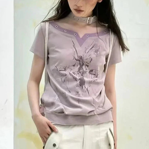 Load image into Gallery viewer, Harajuku Punk Tshirts for Women 2023 Ropa Mujer Streetwear Vintage Fashion Tees Y2k Tops Japanese Print Casual Summer T Shirt
