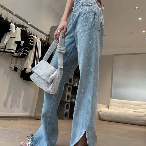 Load image into Gallery viewer, Streetwear Jeans For Women High Waist Patchwork Pocket Solid Denim Trousers Female Clothing Fashion Style
