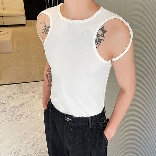 Load image into Gallery viewer, Summer Sexy Style Men&#39;s Vest Personalized Strap Design Round Neck Vests Trendy Handsome Sleeveless Top Fashion 9C5948
