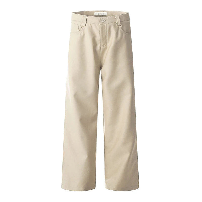 American High Street Men's Casual Pants Loose New Summer Washed Worn-out Straight Wide Leg Stylish Male Bottoms 9W1952