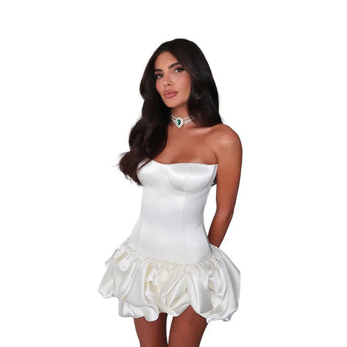 Load image into Gallery viewer, Off-shoulder Backless Sexy Mini Dress For Women Robe Fashion Solid Strapless Sleeveless A-line Slim Sexy Club Dress
