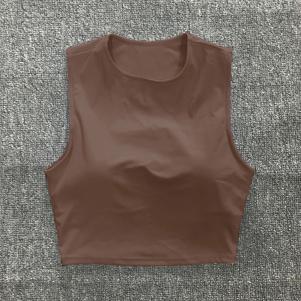 Nude Pad Yuma Nylon Pad Women Vintage Windbreaker Sport Bra Skin Tank Sports Running Vest Fitness Yoga Sleeve Crop Tops