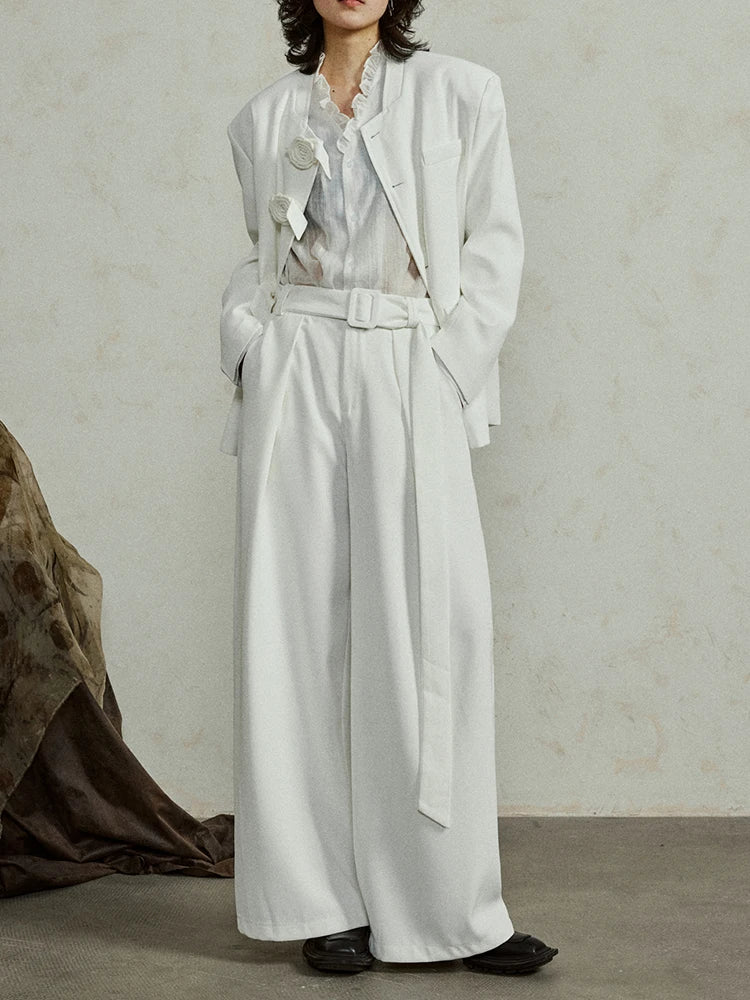 Women Three-dimensional Flower Big Size Blazer New Stand Collar Long Sleeve Jacket Fashion Tide Spring Autumn 2025 1DJ0287