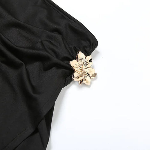 Load image into Gallery viewer, Sexy Sleeveless Skirt Two Pieces Sets For Women Metal Buckle Backless Tops And Thigh Split Long Skirt Two Pieces Sets
