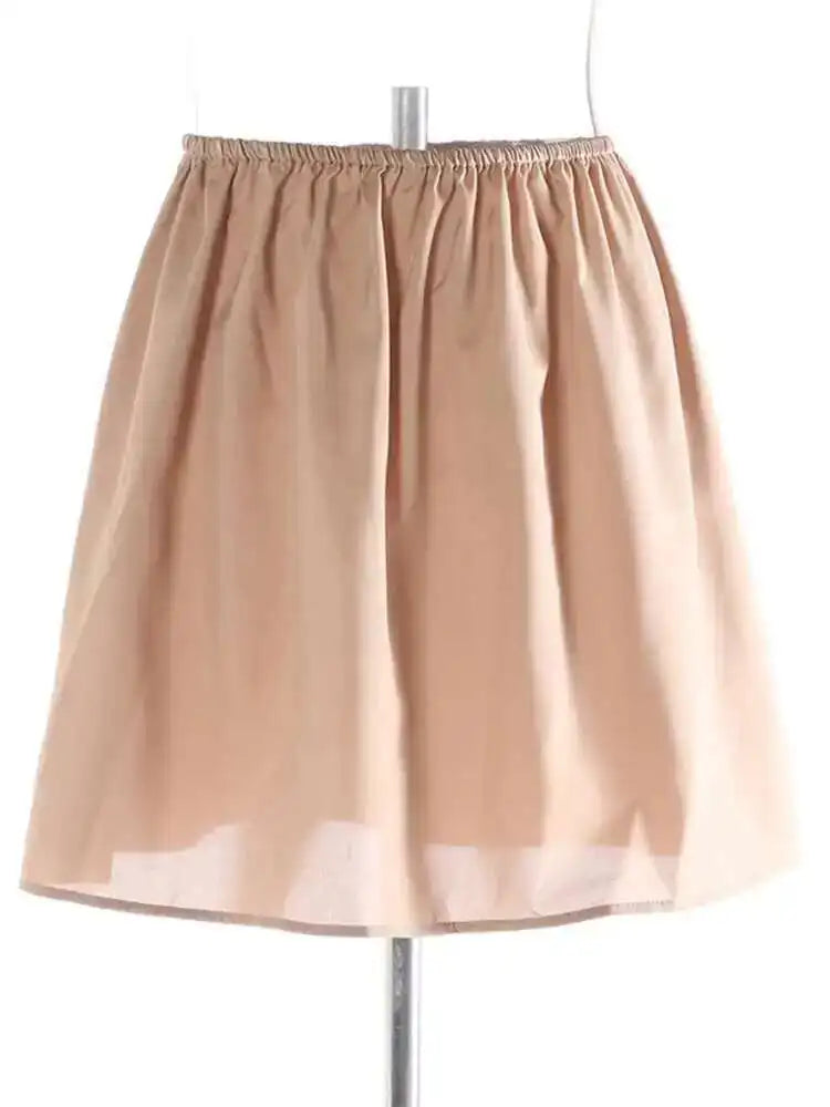 High Elastic Waist Brown Organza Glossy Ruffled Asymmetrical Half-body Skirt Women Fashion New Spring Autumn 2025 1DJ0073