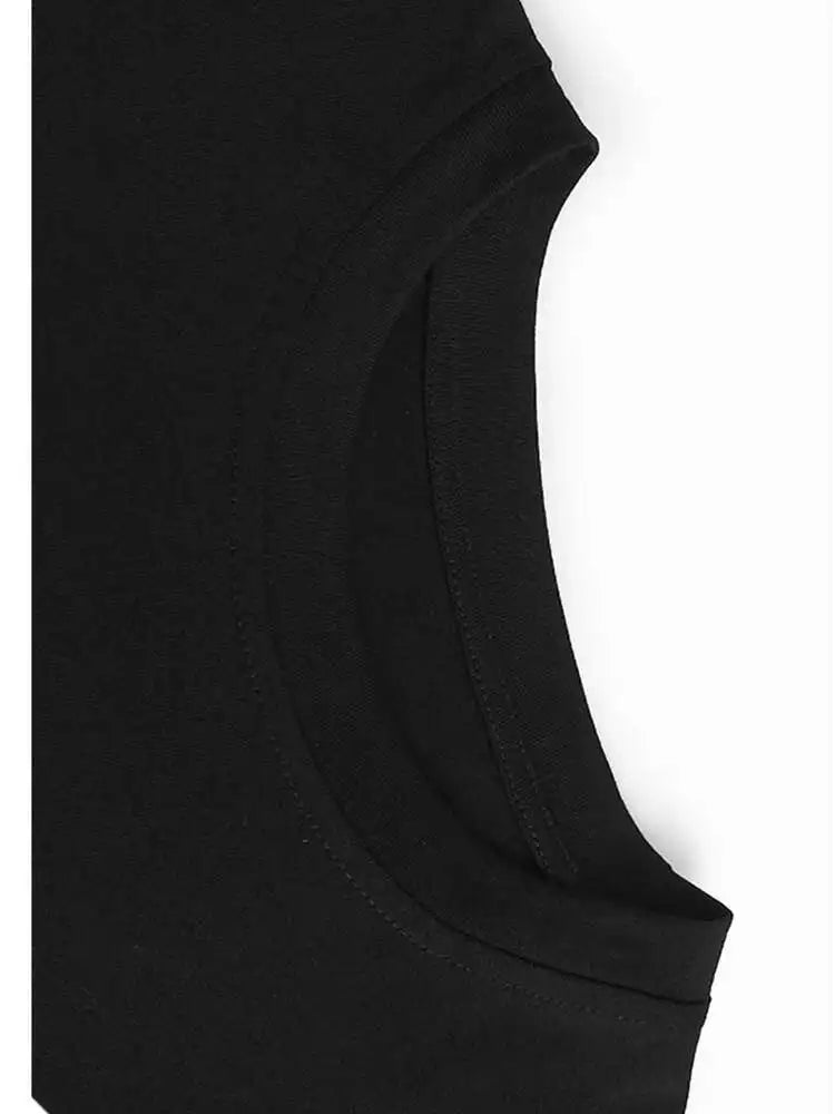 Women Black Pleated Drawstring Big Size Midi Dress New Round Neck Short Sleeve Fashion Tide Spring Summer 2025  1DH6181