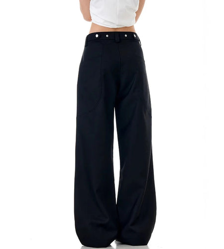 American Style Male Suit Pants Loose Pleated Design Straight Leg Solid Color Simple Men's Trousers Summer 9W1953