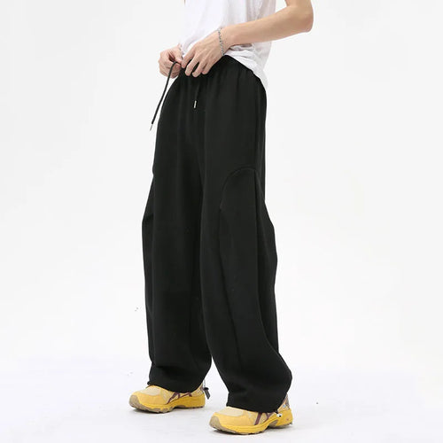 Load image into Gallery viewer, Simple Men&#39;s Pants Casual Deconstruction Drawstring Elastic Waist Solid Color Pockets Male Trousers Korean Version 9C7036
