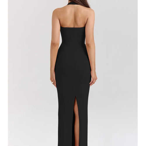 Load image into Gallery viewer, Sexy Sleeveless Mesh Patchwork Bodycon Long Dress Women's Elegant Backless Split Tight Party Club Evening Dress 2024
