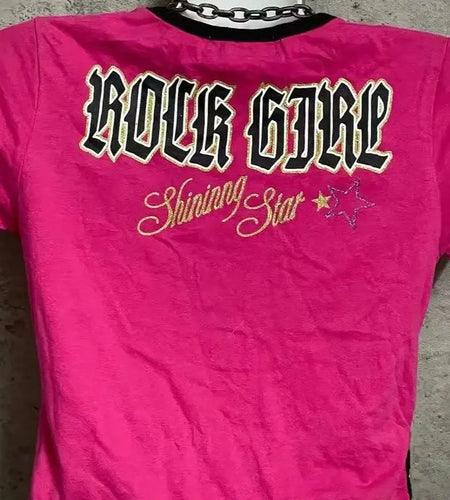 Korean Summer Fake 2 Pieces Casual T-shirt Y2k Aesthetic Irregular Patchwork Top Women Grunge Vintage Letter Print Harajuku Tees